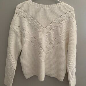 Women's Tribal Jeans Lambs Wool Cream Knit Sweater Petite Medium
